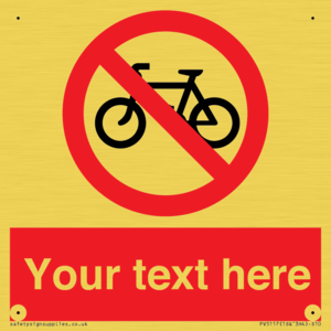 Custom No Cycling Sign